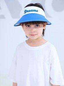 春夏新款撞色拼接空顶男童太阳帽，春夏出行必备，大帽檐防晒效果好，适合日常使用。 - 寶藍色 - 查看 3