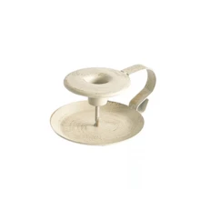 2pcs/Set Vintage Teacup Shaped Iron Candle Holder, Luxurious Atmosphere Candlestick - Beige - View 4
