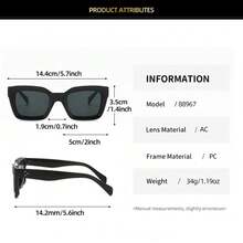1pc New Fashion Polygon Women's Sunglasses Y2k Sunshade Square Frame Eyewear - Multicolor - View 5