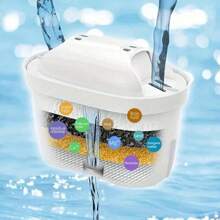 3.6l便攜式濾水系統,帶有活性炭過濾器,有效過濾100l水,適用於家庭和廚房使用 - 藍色 - 查看 5