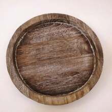 1PC Rustieke Houten Dienblad Kaarsenhouder Kleine Decoratieve Plaat Pilaar Kaarsen Dienblad Voor Boerderij Koffie Aanrecht Organizer Woondecoratie Beste Geschenken Verjaardagsborden Keuken Keuken Decor Dienbladen Fruit Dienblad Dienblad Decor