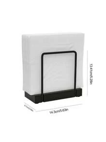 1入竹和鐵製直立式餐巾架,鄉村風格的木質紙賬架,適用於所有餐廳裝飾 (黑色) - 黑色 - 查看 3