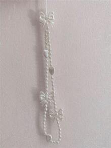 Sweet Style Handmade Phone Chain With Anti-Drop Function, Pearl, Crystal, And Bowknot Decorated, Ins Fashion For Girls - Clear - View 5