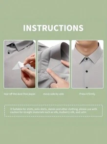 30pcs Disposable Self Adhesive Collar Stays, Shirt Collar Inserts In Box, Ideal For Gift - White - View 2