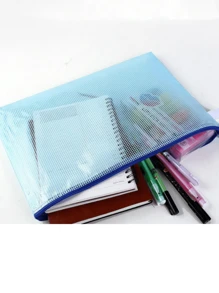 防水a4/a5尺寸高容量文件組織袋,適用於學生和上班族,附1個隨機網目文件袋 - 彩色 - 查看 8