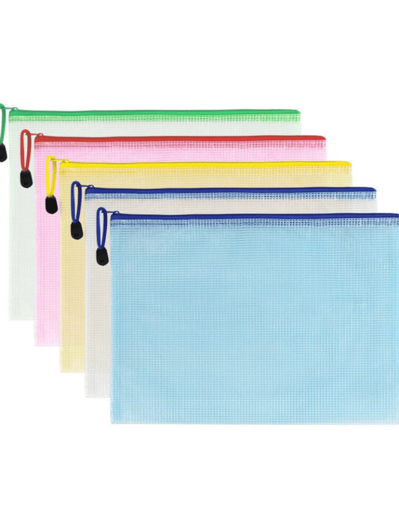 防水a4/a5尺寸高容量文件組織袋,適用於學生和上班族,附1個隨機網目文件袋 - 彩色 - 查看 1