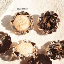 6/12入組珍珠、金箔、鑽石飾面塑料扣子,適用於西裝外套、大衣、毛衣diy - 黑與白 - 查看 8