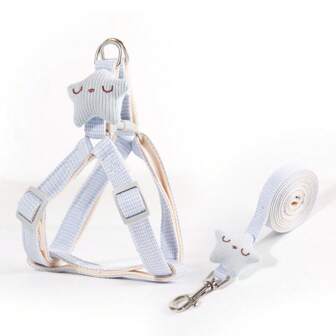 1 Set Dog Harness Leash, Vest Style Pet Walking Leash For Small And Medium Dogs Teddy Pomeranian Chest And Back Strap Pet Supplies
