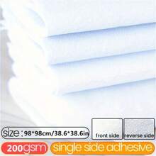 1pc 200/300/400gsm, Size:50*100cm/19.7*39.4in /100*100cm/39.4*39.4in,Single Side Adhesive Batting Cream Interlining Filler Perfect For Purse Craft DIY Fabric - White - View 9