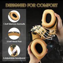 Onikuma K1-b 電競耳機,帶有柔韌的降噪麥克風,新型巧妙設計,有線3d立體音頻耳機 - 黃色 - 查看 5