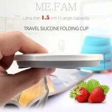 1入灰色新款270毫升矽膠可折疊旅行杯,帶蓋可伸縮飲水杯,適用於戶外運動攜帶便攜水杯 - 灰色 - 查看 3