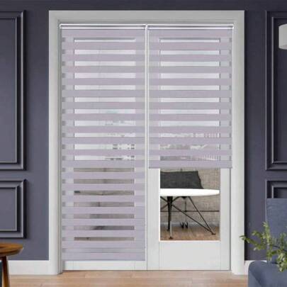  LUCKUP Easy Fix Zebra Roller Blind,Day And Night Blinds Curtains With Install Accessories, 230cm