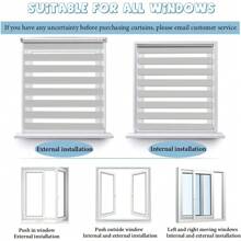 LUCKUP Easy Fix Zebra Roller Blind,Day And Night Blinds Curtains With Install Accessories, 230cm - Grey - View 3