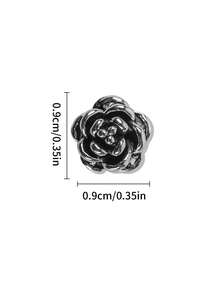 MAOMIA 10入組3d金屬合金心形和山茶花形指甲藝術裝飾品,復古魅力diy指甲藝術配件,閃亮指甲裝飾 - 銀色 - 查看 9