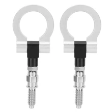 2 Piezas Gancho De Remolque Para Parachoques Delantero De Estilo Japonés Universal Para Modificación De Coche - Plateado - Ver 1