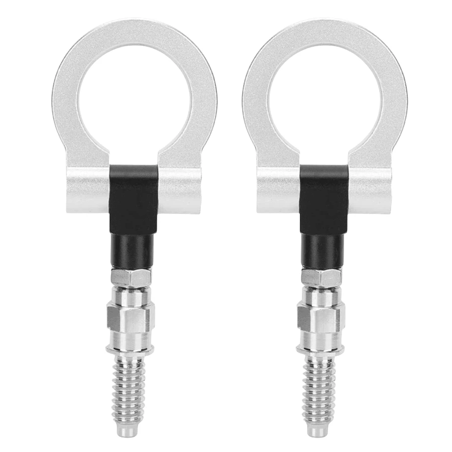 2 Piezas Gancho De Remolque Para Parachoques Delantero De Estilo Japonés Universal Para Modificación De Coche - Plateado - Ver 1