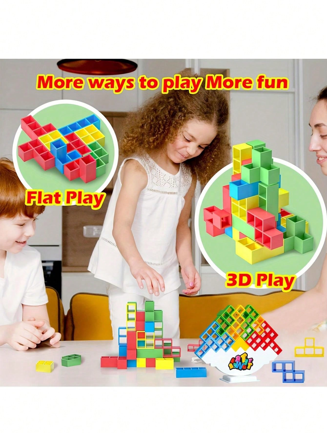 16pcs Tetra Tower Balance Stacking Blocks Game HighIntellectual