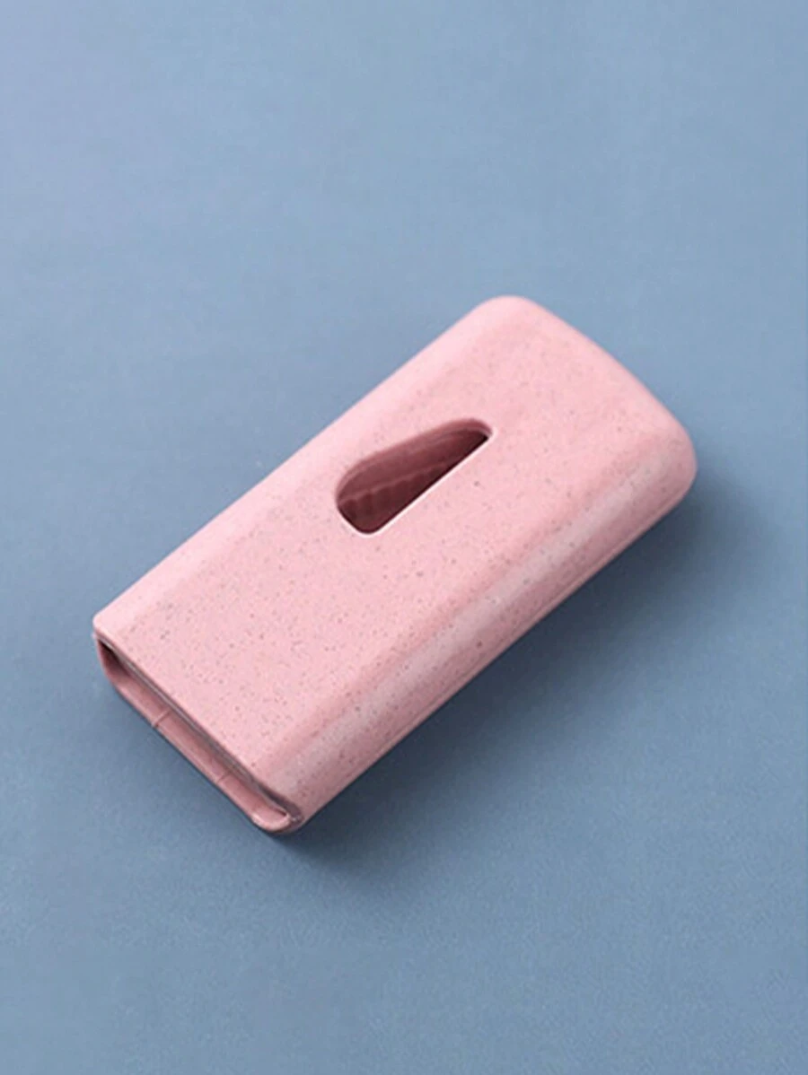 1pc Portable Pill Cutter, Household Medication Storage Box Divider, Mini Travel Pill Splitter - Pink - View 1