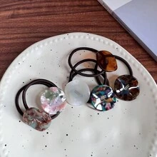 1入組女士花卉圖案髮帶,帶有彈性帶和醋酸纖維板,適用於日常、工作和聚會 - 彩色 - 查看 2