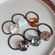 1入組女士花卉圖案髮帶,帶有彈性帶和醋酸纖維板,適用於日常、工作和聚會 - 彩色 - 查看 5