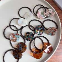 1入組女士花卉圖案髮帶,帶有彈性帶和醋酸纖維板,適用於日常、工作和聚會 - 彩色 - 查看 1