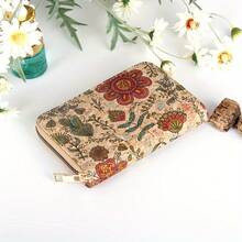 曼德拉風格錢包，印花女式包，多功能多卡位小包，中等尺寸規格 - 彩色 - 查看 3