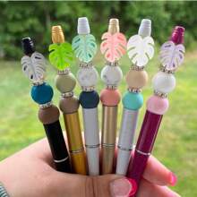 32 chiếc 8 màu Silicone Hạt Lá cây Silicone Hạt Lỏng lẻo Spacer Hạt Quái vật Lá cây Silicone Hạt Đối với DIY Dây chuyền Vòng tay Thủ công mỹ nghệ Làm đồ trang sức - Hạt Monstera - Xem 5