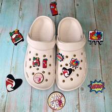 1套6入組杯子和車卡通圖案鞋裝飾,兼容鞋扣款式,適用於假日禮物diy搭配裝飾 - 彩色 - 查看 5