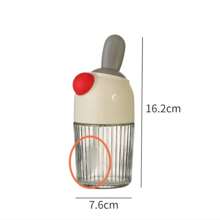 Kitchen Storage Set With Jar Lid Spoon, Bird Mouth Salt Shaker, Oil Brush, Honey Stick & Seasoning Bottle For Salt Control, 280ml - Red - View 2