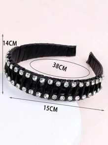 1入pu皮革髮箍鑲嵌鑽石,皮質更加完美,光滑有光澤,凸顯尊貴時尚。髮箍適合黑色日常穿著。 - 顏色 - 查看 5