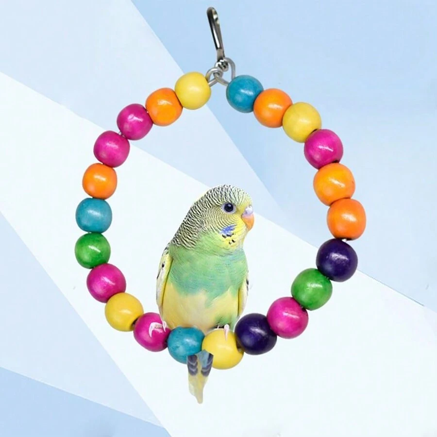 批發鸚鵡/鳥類玩具多色鞦韆,階梯,攀爬架,棲棹,玩具套裝配件,鳥籠用品 - 彩色 - 查看 1