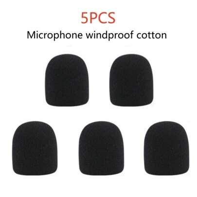 LMBGM 5pcs Black Microphone Sponge Windscreen, Mic Cover, Universal Thickening, Waterproof, Windproof And Anti-Noise