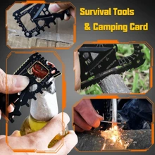 Pocket Multitool Set Tools Gifts For Men - Wallet Credit Card Multitool Gifts | Women Dad Teen Adult Guy Gift Birthday Unique EDC Pocket Card Tool Gadget Bottle Opener - Black - View 6