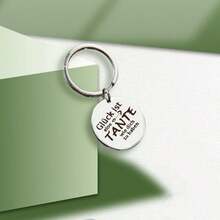 1個女士不銹鋼鑰匙扣與英文字母,簡單創意鑰匙環,家庭送禮的不二之選 - 銀色 - 查看 3