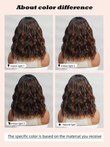 14英寸短卷曲波波頭合成假髮假髮接髮女性假髮女孩假日派對假髮日常佩戴假髮 - 彩色 - 查看 6