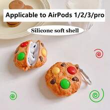 Cookie-Shaped Headphone Protective Case Earphone Cover Compatible With Apple Airpods 1/2/Airpods 3/Airpods Pro - Khaki - View 2