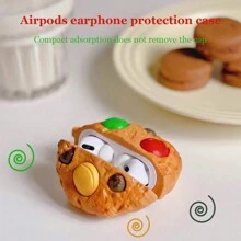 Cookie-Shaped Headphone Protective Case Earphone Cover Compatible With Apple Airpods 1/2/Airpods 3/Airpods Pro - Khaki - View 4