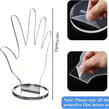 1pc Hand Shaped Jewelry Display Rack, Bracelet Jewelry Bracelet Ring Necklace Watch Stand Display Rack, Transparent Bracelet Stand Jewelry Storage Rack - White - View 5