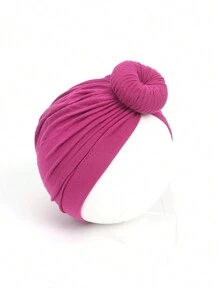 Newborn Infant Baby Girls Solid Color Hat Knotted Turbans Cap Headwear Baby Photography Props Hat,Color Random - Multicolor - View 4