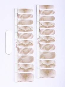 Beauty Sticker 20入組漸層熱壓全貼藝術指甲貼紙,附1個甲油檔,新年理想選擇 - 彩色 - 查看 2