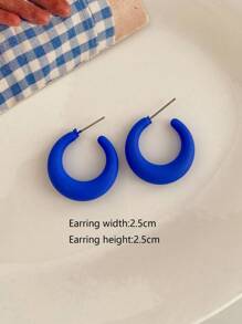 1 对经典个性化糖果色创意新月环状耳环，适合女性日常佩戴 - A款式 - 查看 21