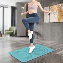 跳繩運動減震墊,多功能,超厚,高密度,抗撕裂運動瑜伽墊,防滑跳躍墊適用於室內和室外 - 藍色 - 查看 3
