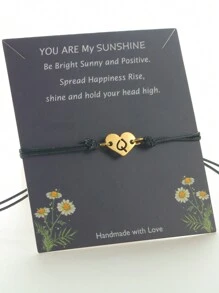 Fashion Simple 26-Letter Valentine's Day Gift Men And Women Cordage Woven Rope Jewelry - Black - View 8