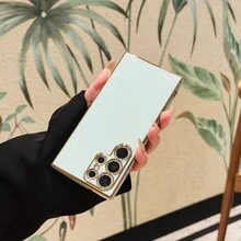 1 件 6d 电镀手机壳，带金边，外观精美，适用于 15 Pro Max/S23/S23 Plus 和 Oppo 手机 - 綠色 - 查看 6