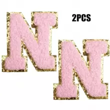 2pcs Ladies Golden Edge 4 Colors English Letters Hot Melt Glue Ironing Wool Embroidery Patches Decorate Bags And Clothes