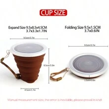 1入新款紅色270毫升矽膠可摺疊旅行杯,帶蓋可縮短飲用杯,戶外運動便攜式水杯 - 紅色 - 查看 6