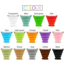 1入新款紅色270毫升矽膠可摺疊旅行杯,帶蓋可縮短飲用杯,戶外運動便攜式水杯 - 紅色 - 查看 5