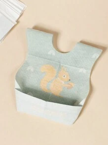 20pcs Infant & Children's Disposable Bib With Squirrel Pattern - Multicolor - View 1