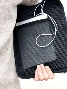 1 件防盗腋下包，隐藏式单肩枪套收纳带背包口袋，多用途男女双肩腋下战术包，皮革保护套平板电脑卡包钱包男士胸包单肩包适合旅行户外 - 黑色 - 查看 3