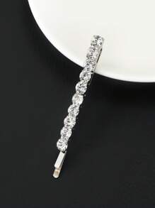 3pcs Rhinestone Decor U-Shaped Hair Clips - Silver - View 5